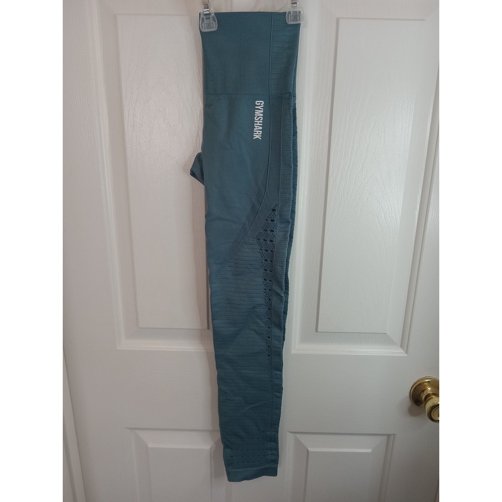 Gymshark Energy Seamless Leggings Blue‎ Size XSmall Activewear Fitness Cutouts - Picture 13 of 16